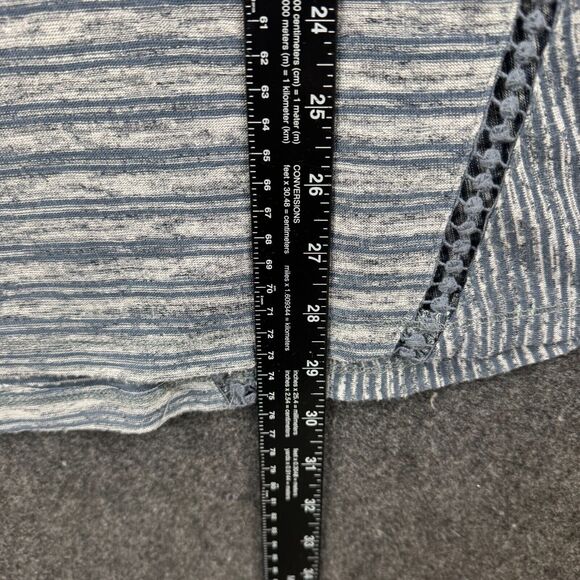 Soft Surroundings Top Women's Large Blue White Striped Embroidered Linen - Picture 5 of 6